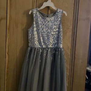 Sparkly sequin silver dress